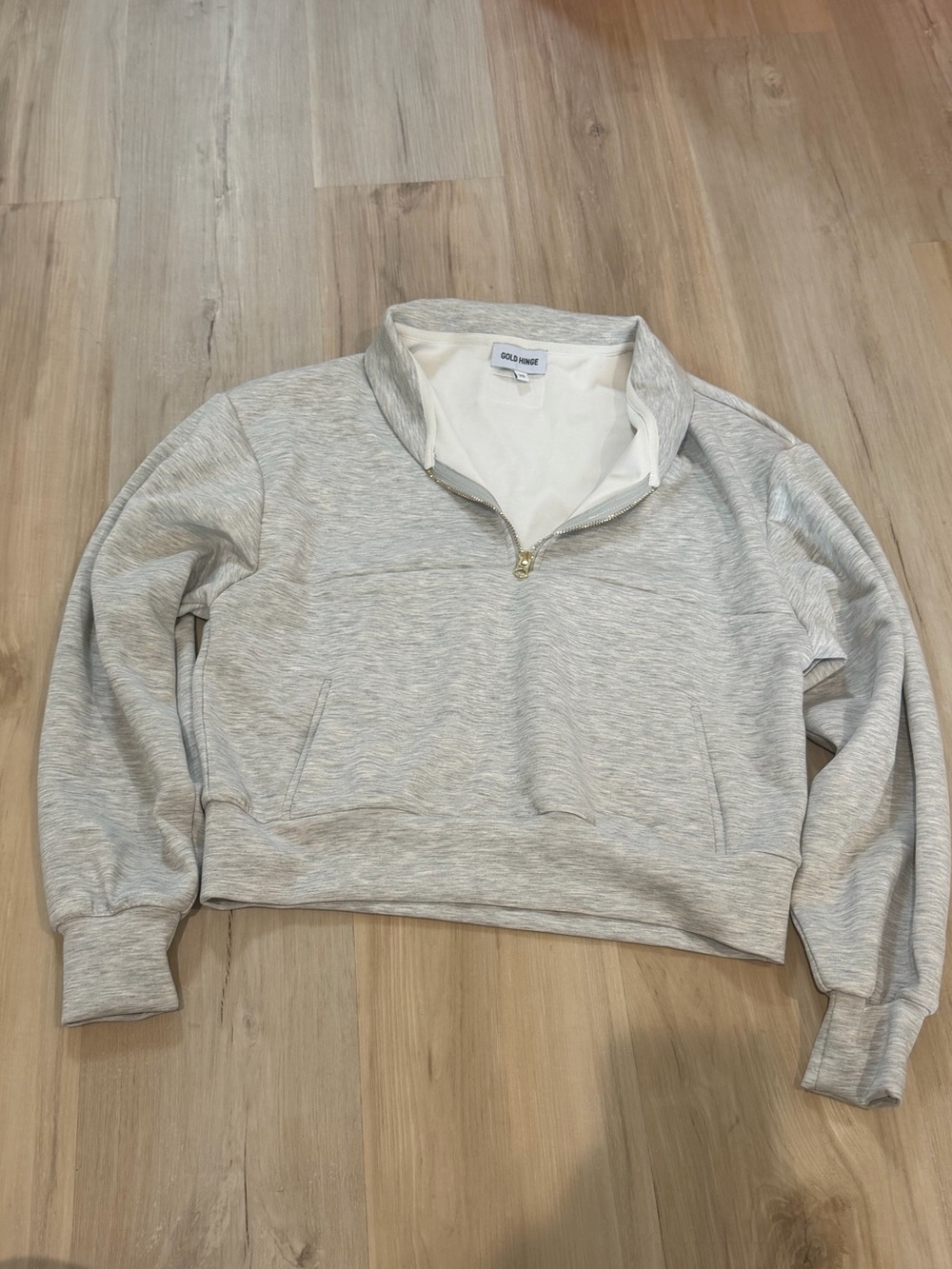 GOLD HOSE Light Gray Quarter-Zip Pullover Hoodie